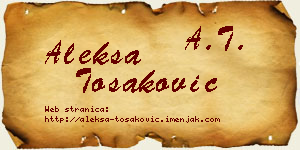 Aleksa Tošaković vizit kartica